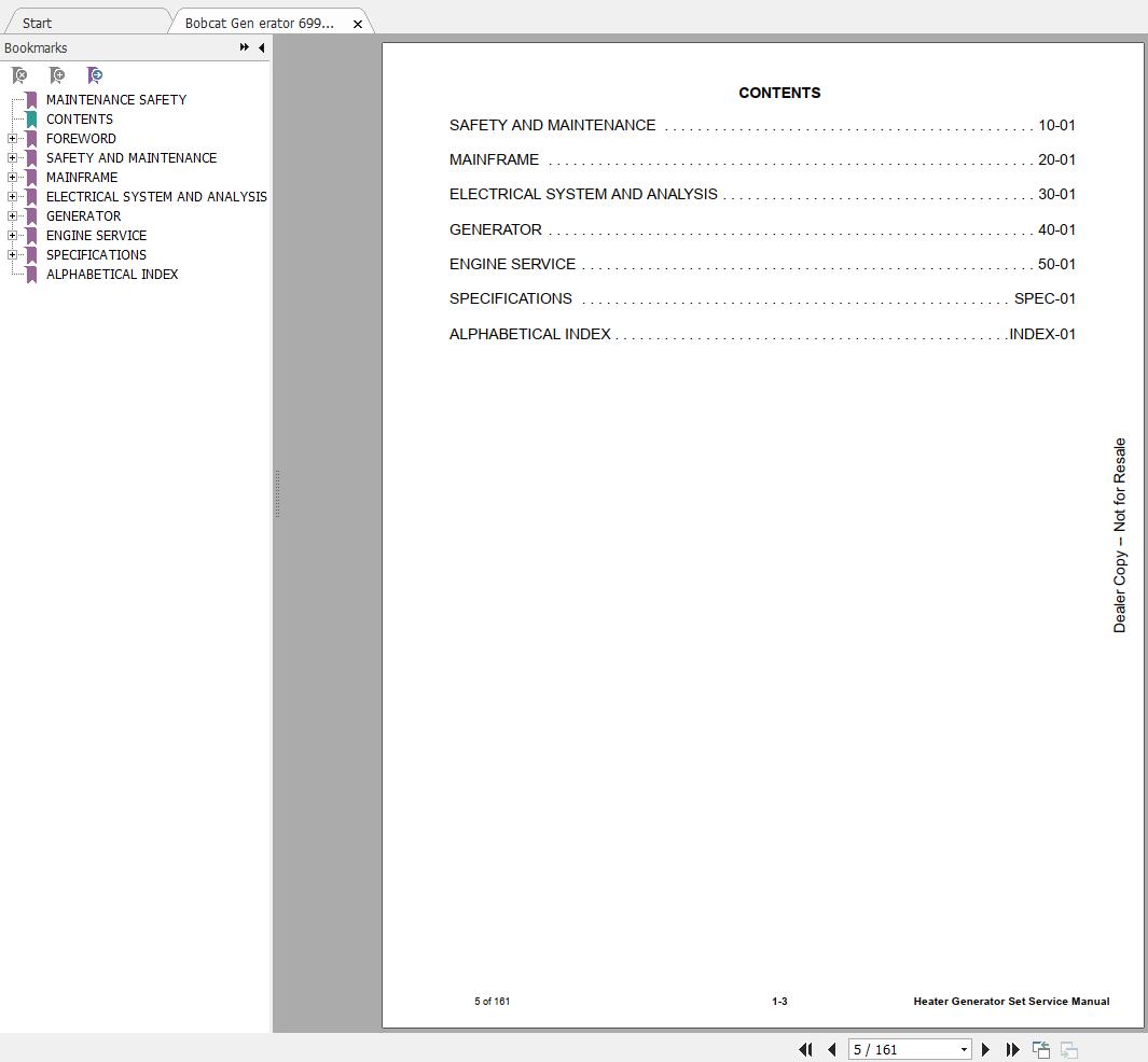 Bobcat Heater Generator Set HG40 Service Manual6990758 2