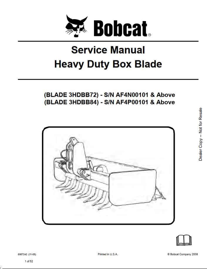 Bobcat Heavy Duty Box Blade Service Manual6987242 1