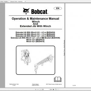Bobcat Hoisting Winch Operation Maintenance Manuals 1