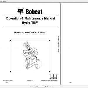 Bobcat Hydra Tilt Operation Maintenance Manuals 1