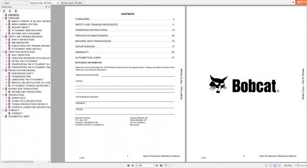 Bobcat Hydra Tilt Operation Maintenance Manuals 2