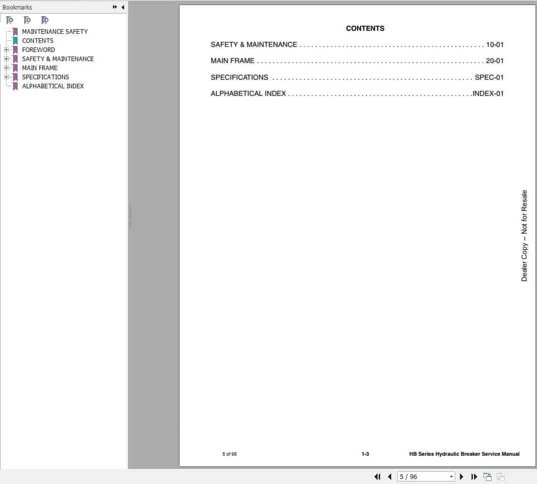 Bobcat Hydraulic Breaker NB Series Service Manual7357566 2