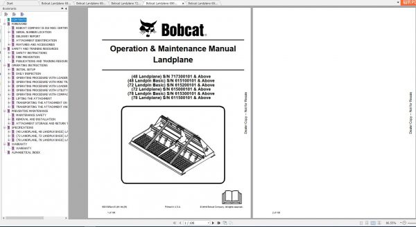 Bobcat Landplane Operation Maintenance Manuals 2