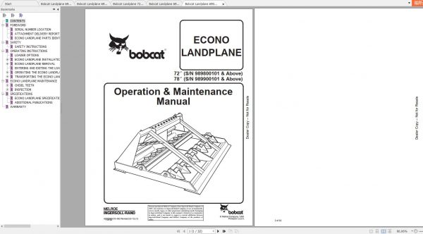 Bobcat Landplane Operation Maintenance Manuals 3