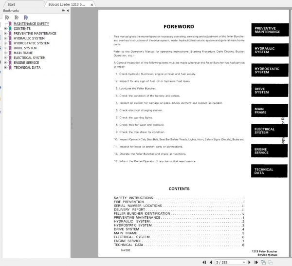 Bobcat Loader 1213 Service Manual6570156 2