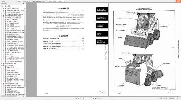 Bobcat Loader 7230 Series Operating Maintenance Manuals 2