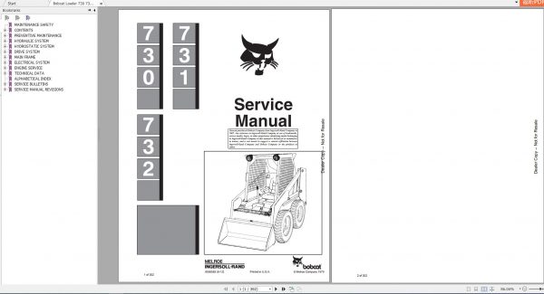 Bobcat Loader 730 731 732 Service Manual6556583 1