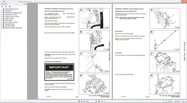Bobcat Loader 741 742 743 743DS Service Manual6566109 3