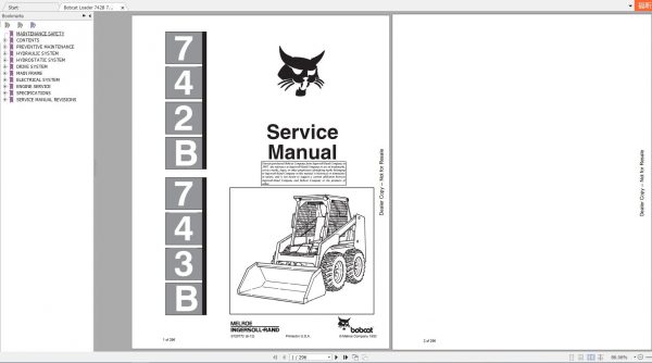 Bobcat Loader 742B 743B Service Manual6720772 1