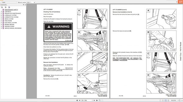 Bobcat Loader 742B 743B Service Manual6720772 4