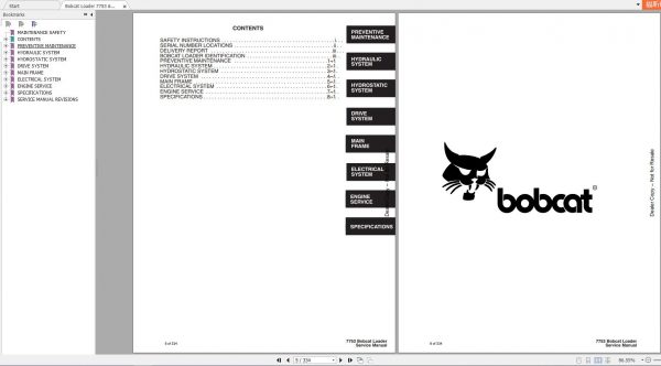 Bobcat Loader 7753 Service Manual6720899 2