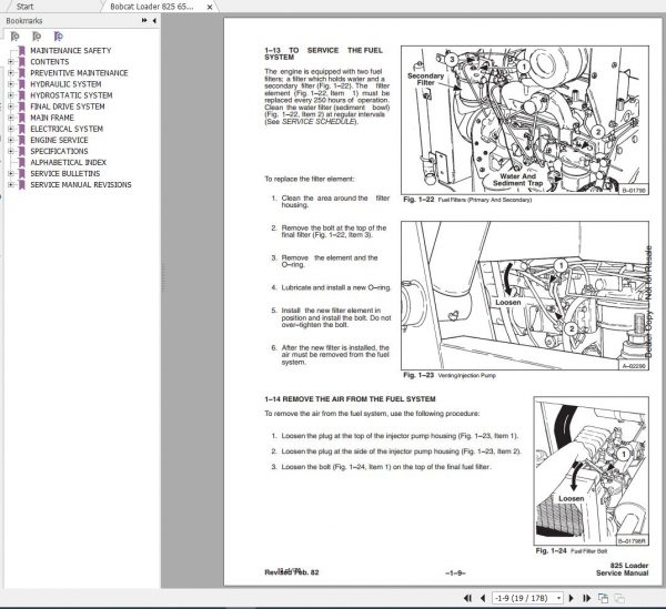 Bobcat Loader 825 Service Manual6549899 3