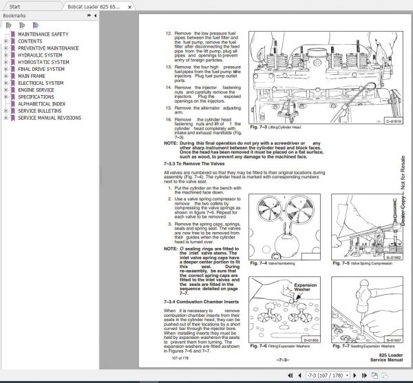 Bobcat Loader 825 Service Manual6549899 4