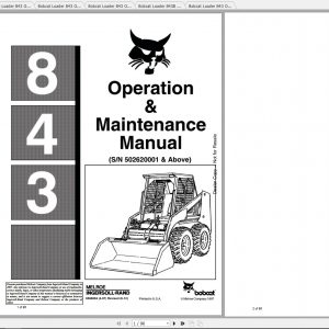 Bobcat Loader 843 Operation Maintenance Manuals 1