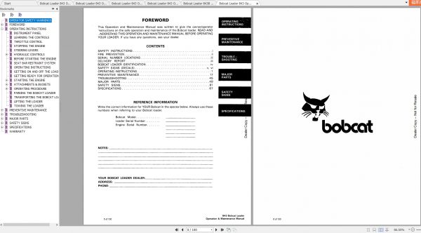 Bobcat Loader 843 Operation Maintenance Manuals 3