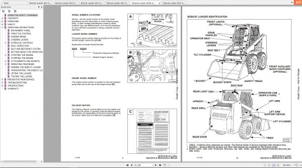 Bobcat Loader 843 Operation Maintenance Manuals 4