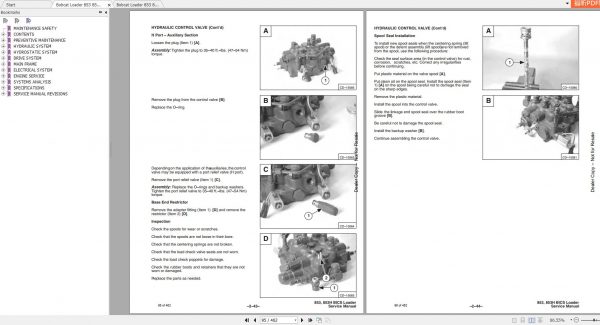 Bobcat Loader 853 853H Service Manuals 4