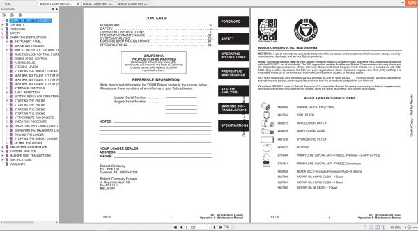 Bobcat Loader 863 Operation Maintenance Manuals 2