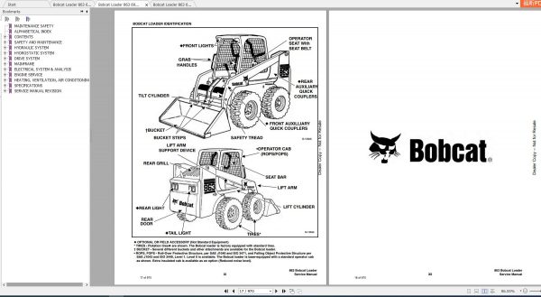 Bobcat Loader 863 Service Manuals 3