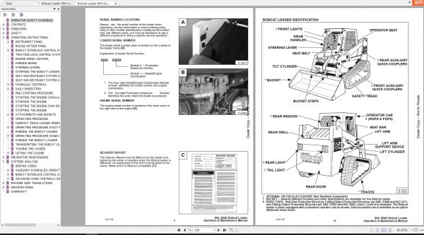 Bobcat Loader 864 Operation Maintenance Manuals 3
