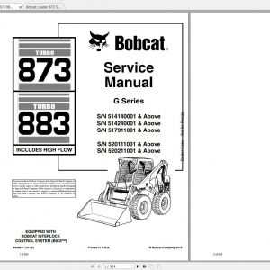 Bobcat Loader 873 883 Service Manuals 1