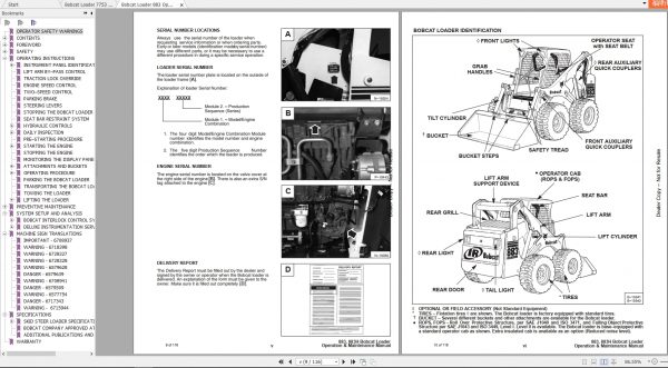 Bobcat Loader 883 7753 Operating Maintenance Manuals 4