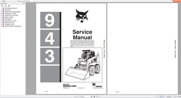 Bobcat Loader 943 Service Manual6570008 1