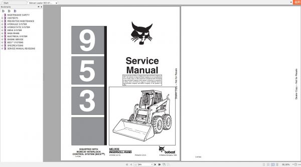 Bobcat Loader 953 Service Manual6724352 1