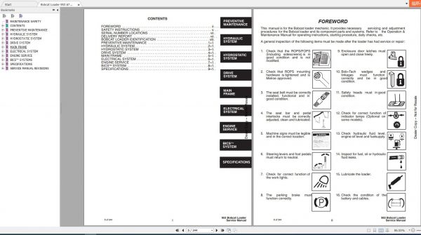 Bobcat Loader 953 Service Manual6724352 2