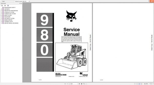 Bobcat Loader 980 Service Manual6570341 1