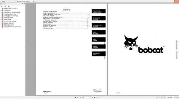 Bobcat Loader 980 Service Manual6570341 2