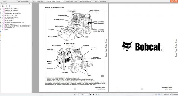 Bobcat Loader A300 Service Manuals 3