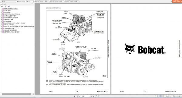 Bobcat Loader A770 Service Manuals 3