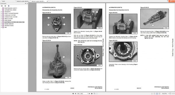 Bobcat Loader Bachkhoe B100 Service Manuals 4
