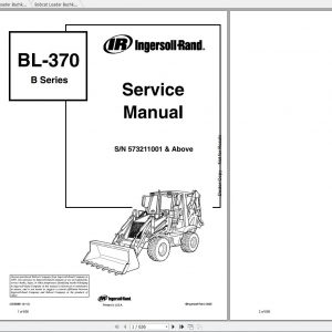 Bobcat Loader Bachkhoe BL370 B Series Service Manuals 1