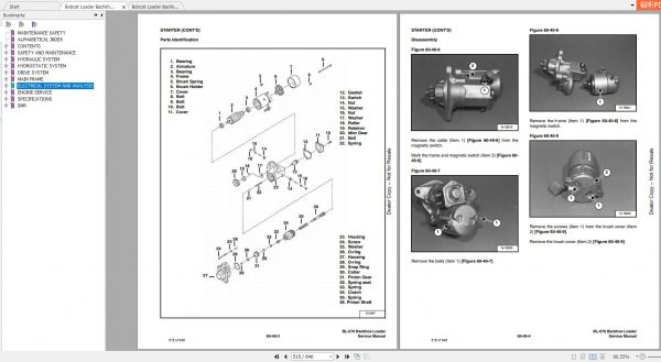 Bobcat Loader Bachkhoe BL570 BL570 Service Manuals 4