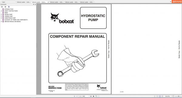 Bobcat Loader Componen Repair Manuals 2