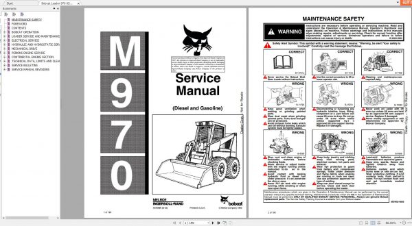 Bobcat Loader M970 Service Manual6545690 1