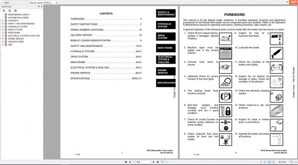 Bobcat Loader MT50 Service Manual6901510 2