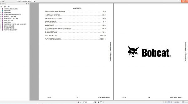 Bobcat Loader MT85 Service Manual7274811 2