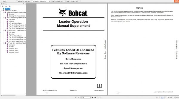 Bobcat Loader Operating Maintenance Manual Supplement 2