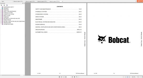 Bobcat Loader S770 Service Manuals 2