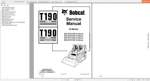 Bobcat Loader T190 Service Manuals 1