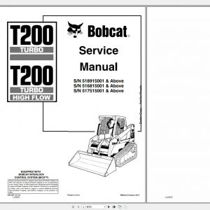 Bobcat Loader T200 Turbo Service Manual6901397 1