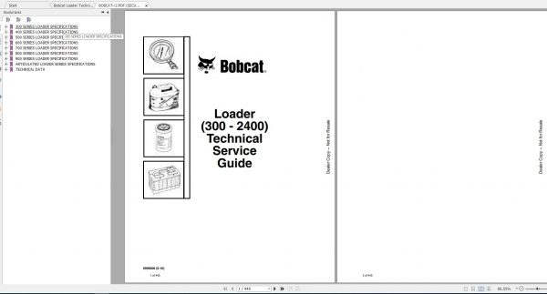 Bobcat Loader Technical Service Guides 1