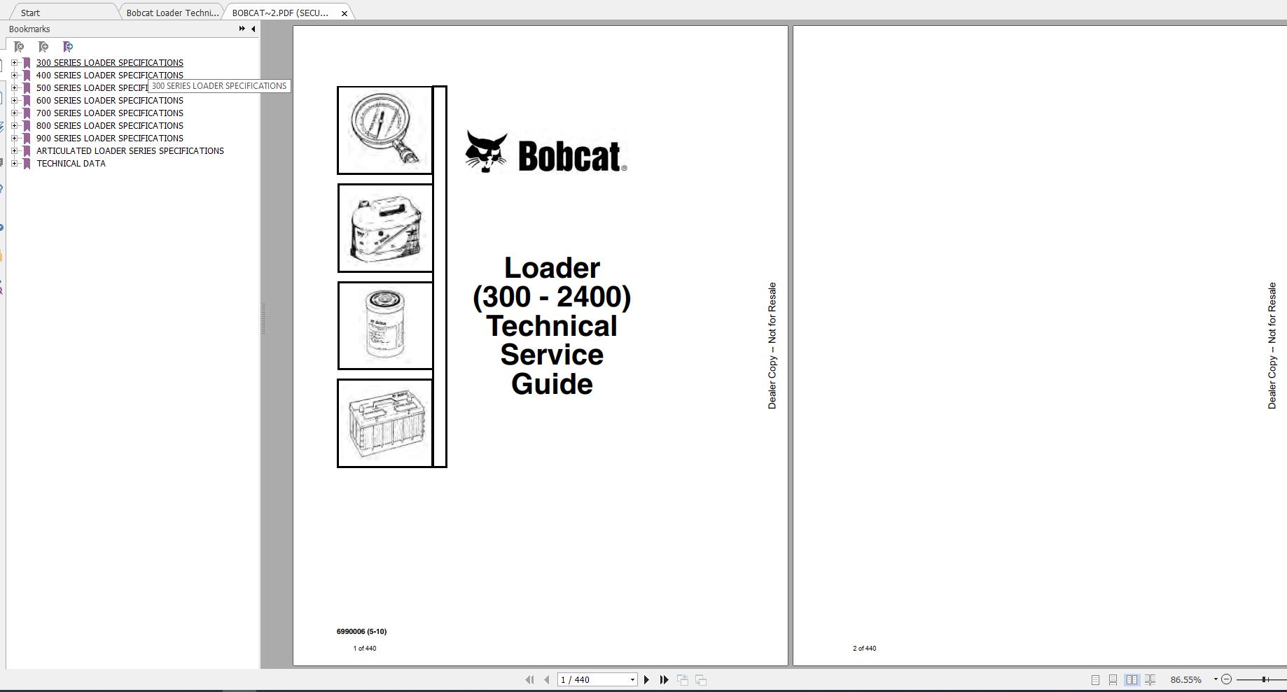 Bobcat Loader Technical Service Guides 1