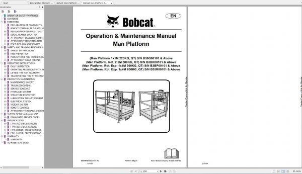 Bobcat Man Platform Operation Maintenance Manuals 2