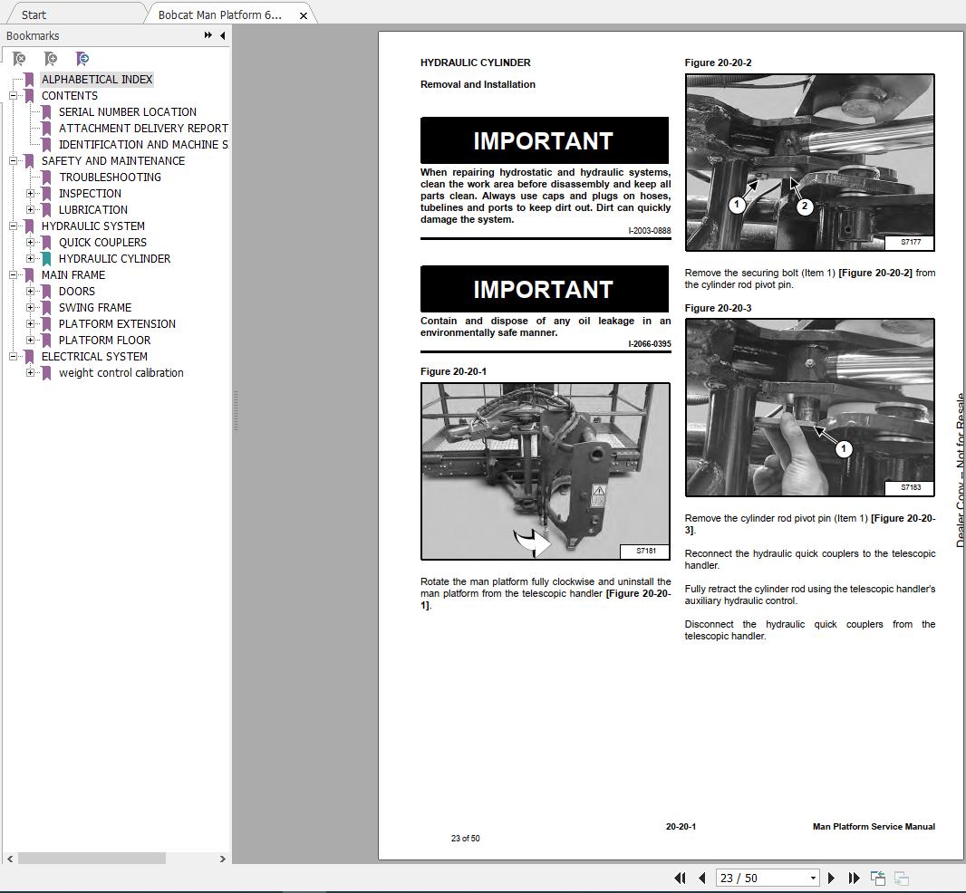 Bobcat Man Platform Service Manual6986742 3