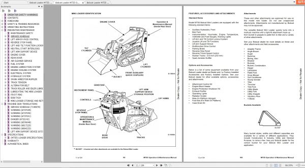 Bobcat Mini Loader MT55 Operaton Maintenance Manuals 4