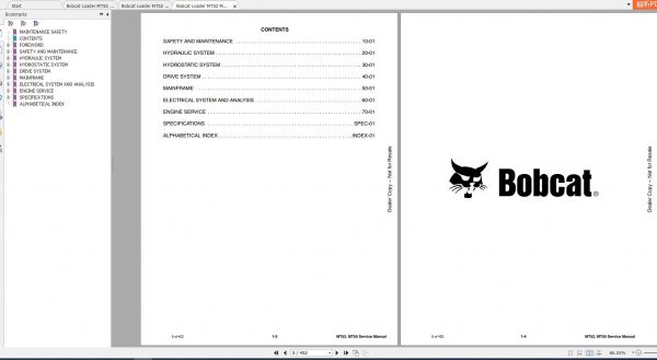 Bobcat Mini Track Loader MT52 MT55 Service Manuals 2